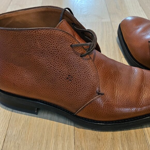 Tan Leather Chukka Boots By Cobbler Union, Vibram Soles, Size 10.5 US / 10 UK - Picture 3 of 7